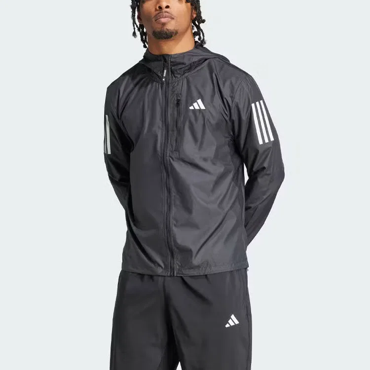 Куртка беговая с длинным рукавом Own the Run Adidas, черная — фото 3