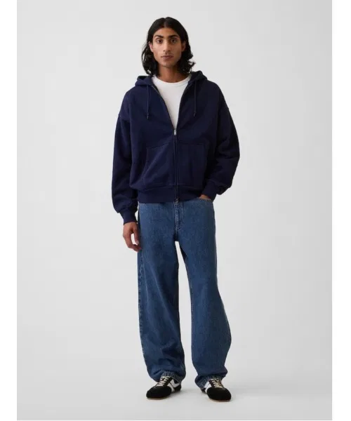 Мужские джинсы свободного кроя с эластичным поясом Pull-On Baggy GAP, Indigo Blue — фото 4
