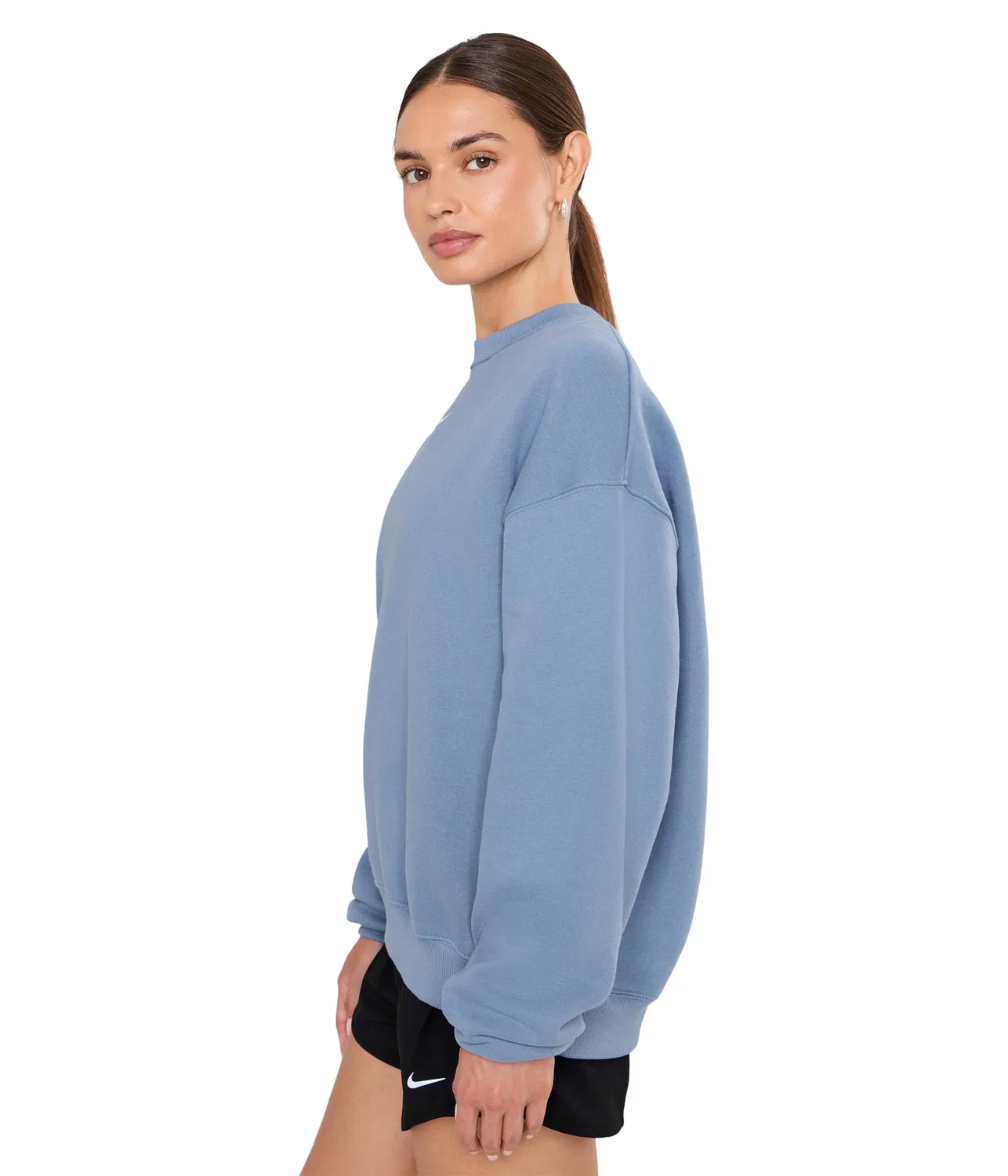 Толстовка Studio Fleece средней плотности с круглым вырезом свободного кроя Nike, Work Blue/Sail — фото 3