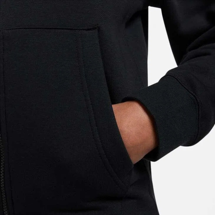 Мужской свитшот с флисом Nike NSW Club Fleece FZ Hoodie, Цвет: Schwarz — фото 3