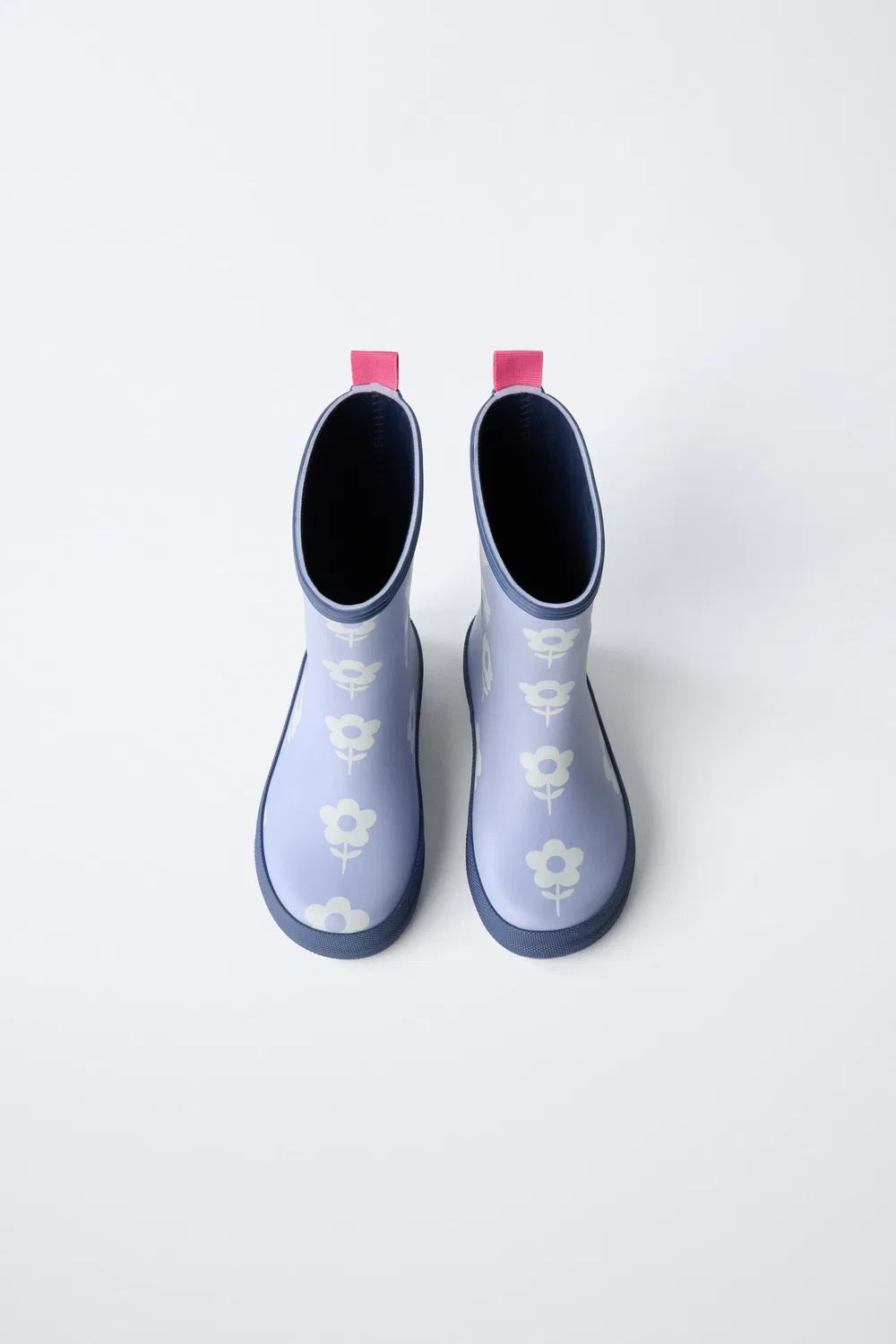 Резиновые сапоги с цветочным принтом ZARA, Blue — фото 4