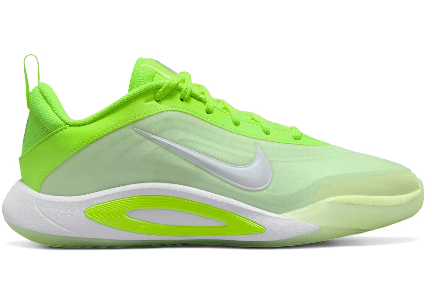 Детские кроссовки для девочек с принтом Nike A'ja Wilson A'One Nike, Volt/White/Barely Volt