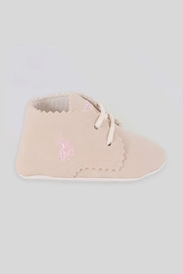 Детские ботинки для девочек на шнуровке U.S. Polo Assn., Nude Color — фото 3