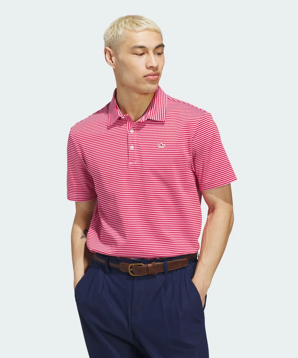 Мужское поло с коротким рукавом Originals Striped Pique Adidas, Pink Other