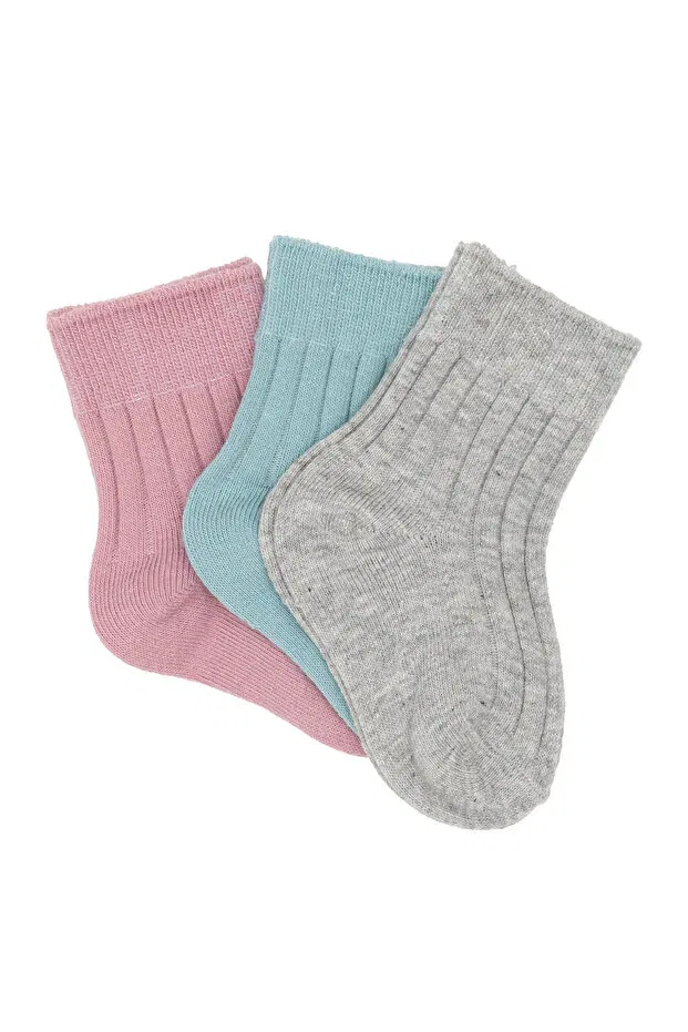 Детский комплект носков для девочек хлопковый Basics Petit Boom, Gray Mint Pink