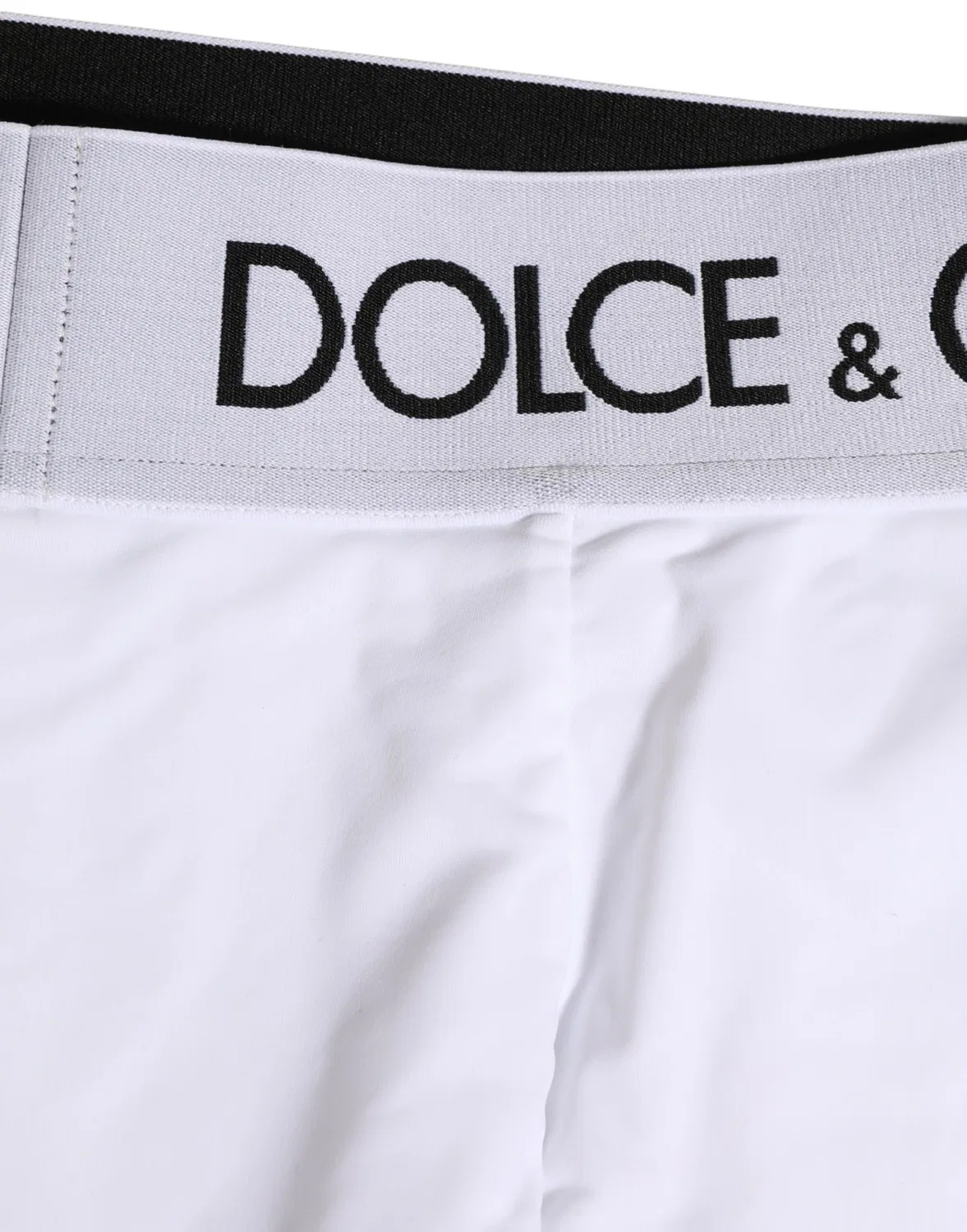 Женские трусы-слипы с логотипом на поясе, White Logo Waistband Coulotte Panty, Dolce & Gabbana, White — фото 3