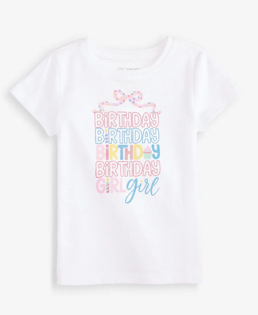 Футболка с принтом Birthday Girl Epic Threads, Bright White