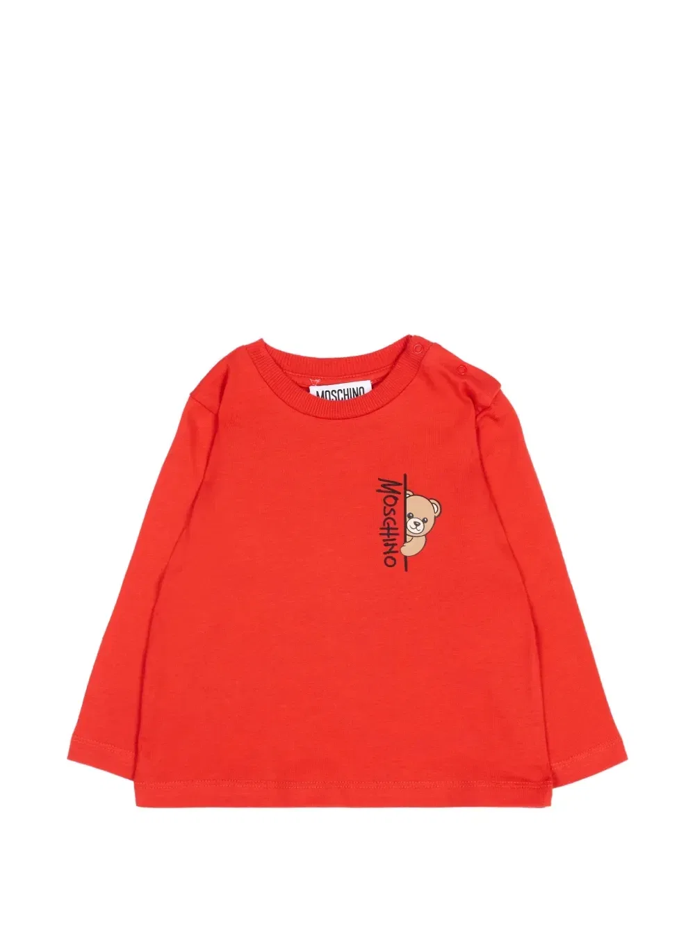 Футболка с длинным рукавом с мишкой Тедди Moschino Kids, красный
