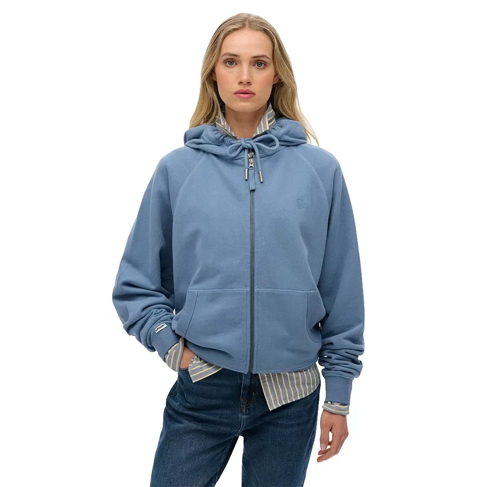 Женский свитшот с капюшоном и молнией Studios Relaxed Superdry, Blue
