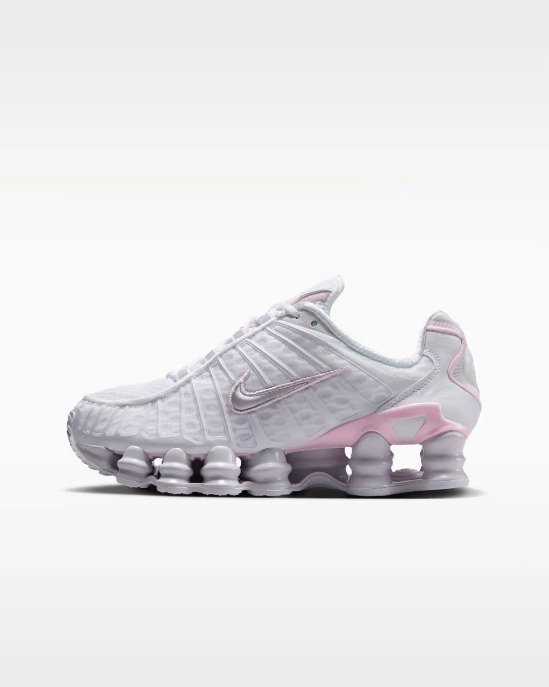 Кроссовки для детей постарше Nike Shox TL, White/Pink Foam/Metallic Silver