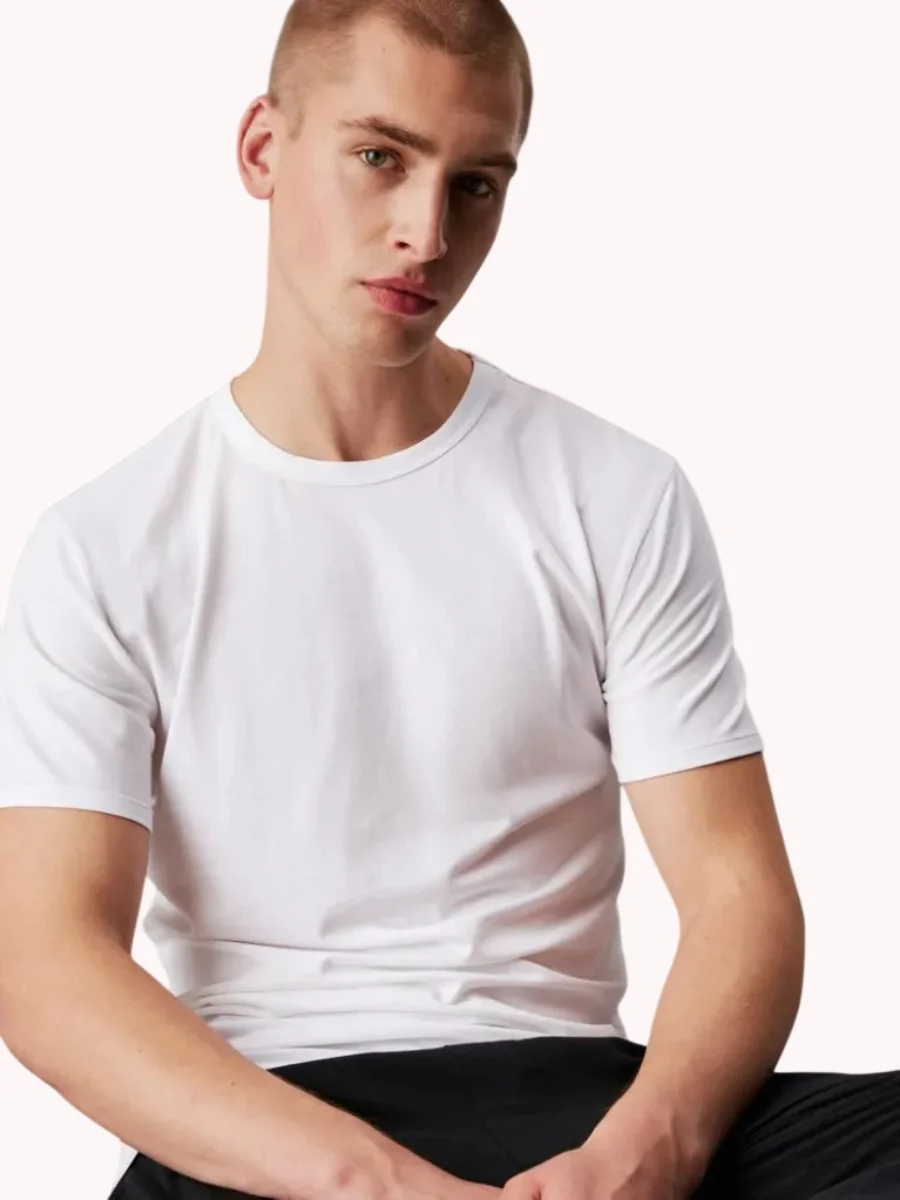 Комплект футболок Calvin Klein Slim 3 шт., черный/белый/серый меланж — фото 4