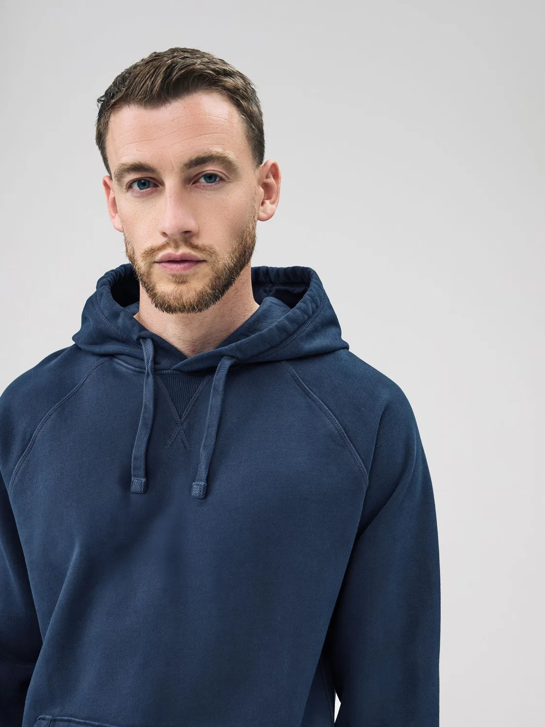 Худи оверсайз, Garment Washed Hoodie Next, темно-синий