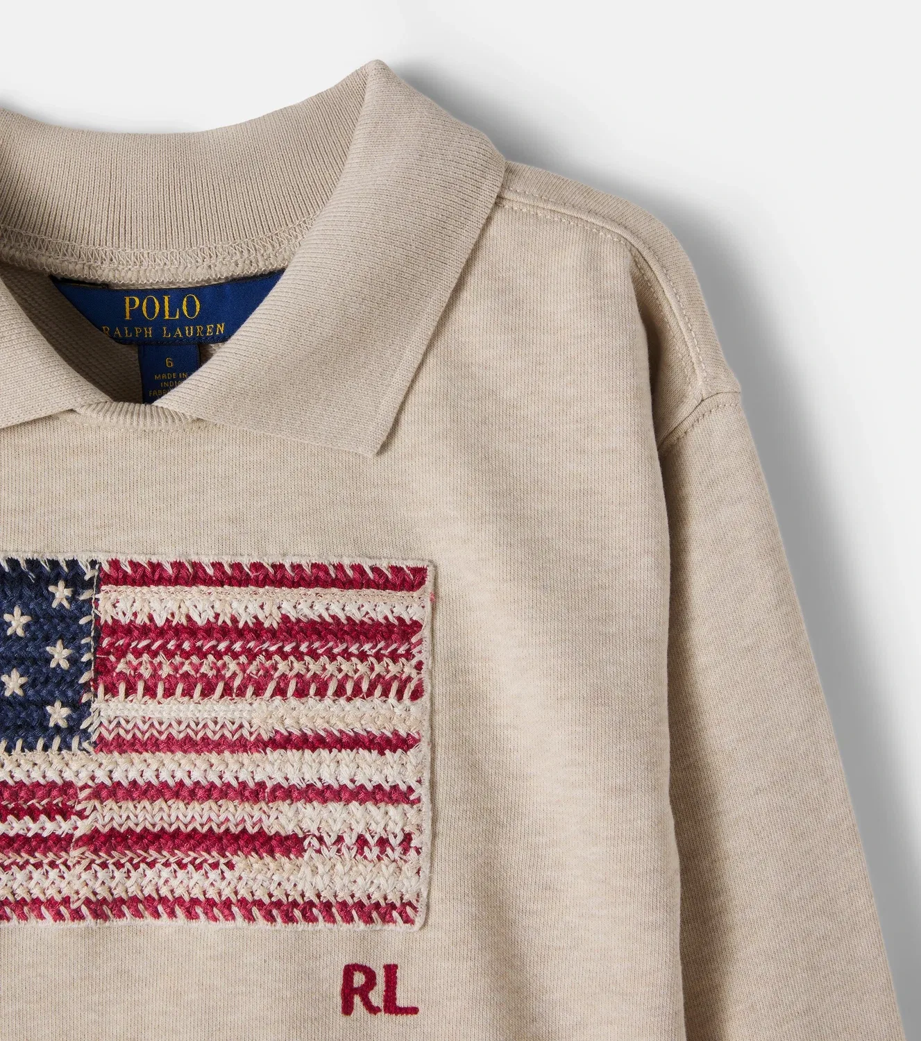 Свитер-поло с воротником поло Polo Ralph Lauren Kids, бежевый — фото 4