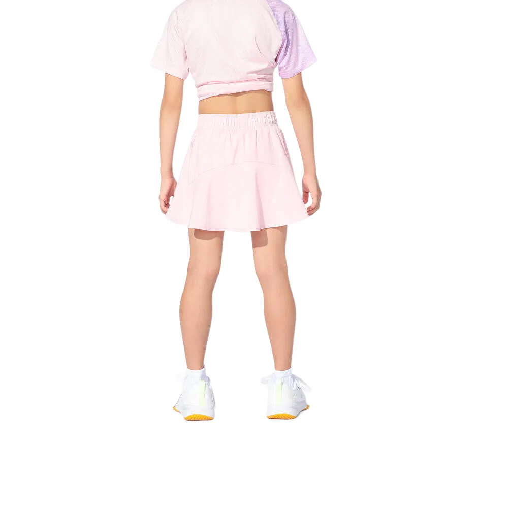 Детская юбка для девочек однотонная с логотипом DECATHLON, Soft Pink — фото 2