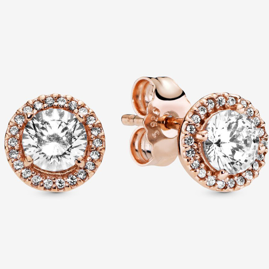 

Серьги Pandora Round Sparkle Halo, розовое золото
