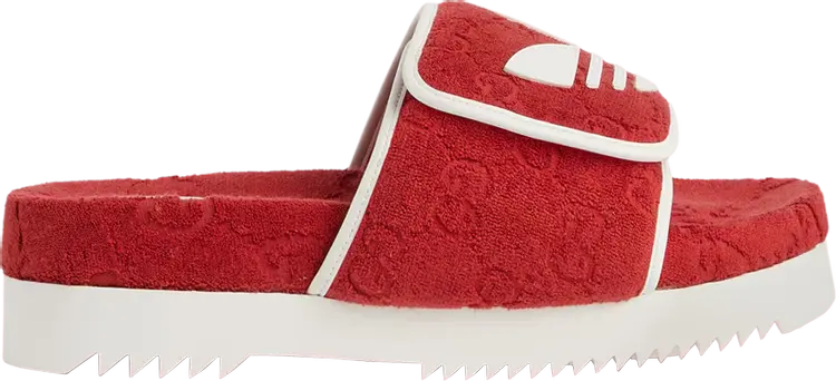 Сандалии Adidas Adidas x Gucci GG Platform Sandal 'Red Cotton Sponge', красный — фото 2