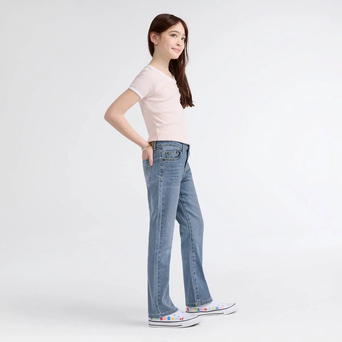 Классические джинсы-клеш для девочек 7-16 лет Levi's, Lapis Sights - Light Wash — фото 2
