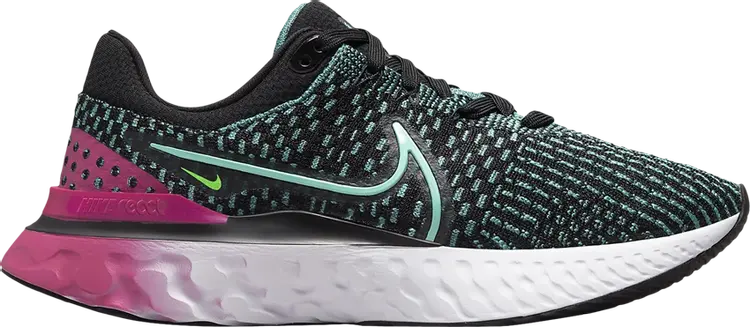 

Кроссовки Nike Wmns React Infinity Run Flyknit 3 'Black Pink Prime Dynamic Turquoise', черный