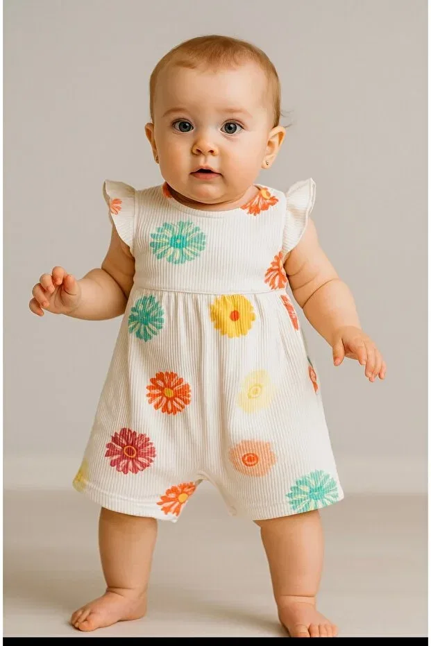 Детский комбинезон для девочек с принтом Fuar Baby, Flowery