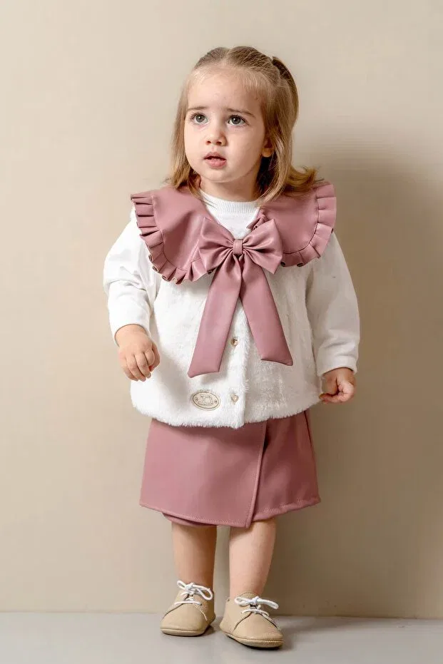 Детский комплект для девочек кожаный Glam Jnf Kids, Pink — фото 2
