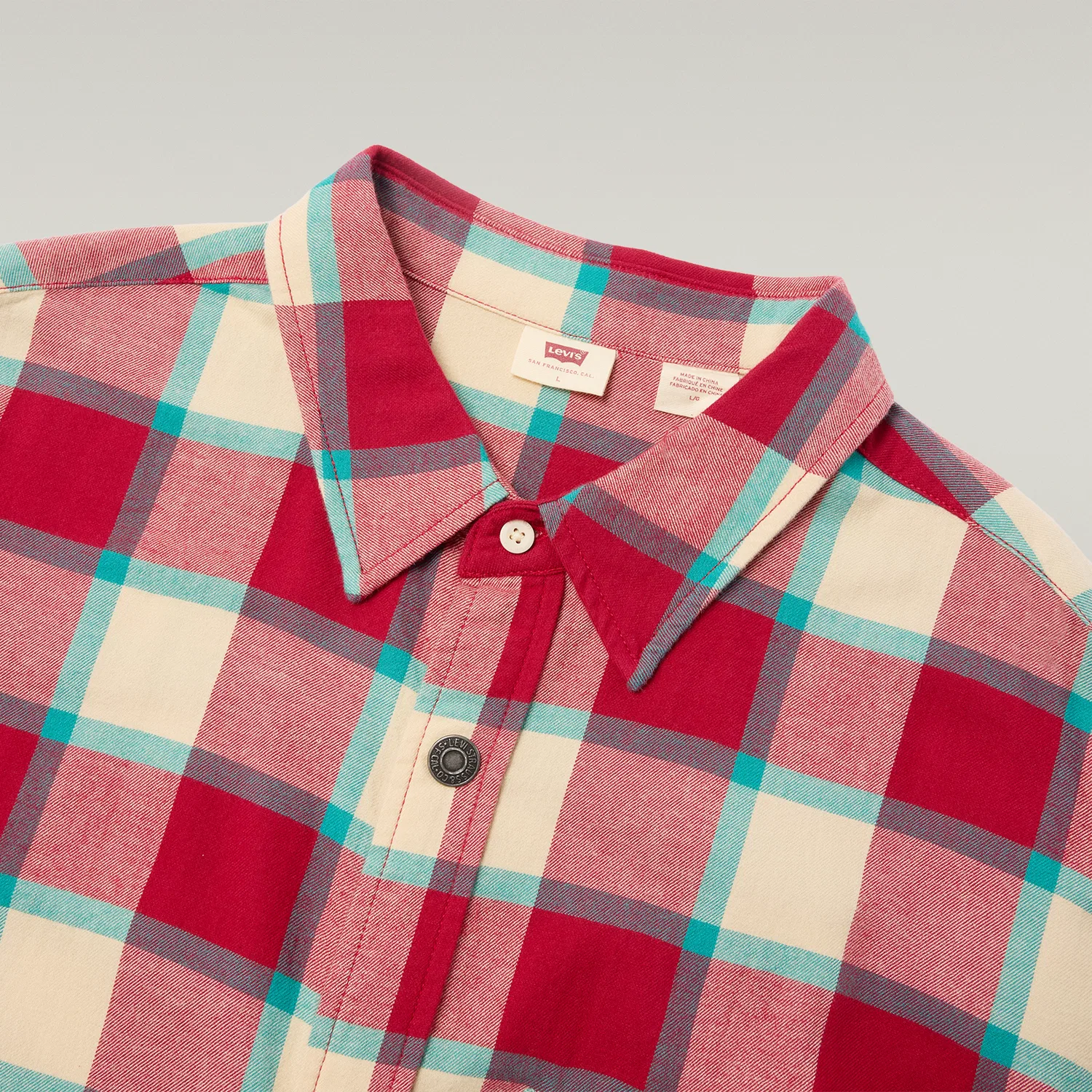Женская рубашка с воротником Red Plaid Levis — фото 4