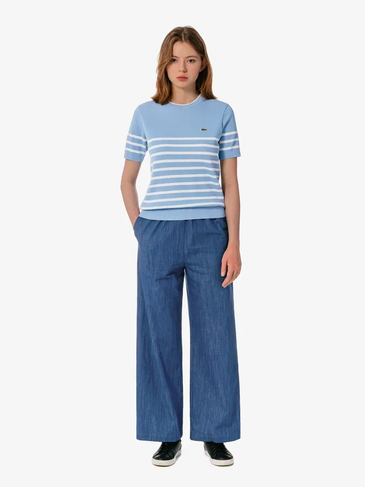 Брюки широкие LACOSTE Royal Blue из льна