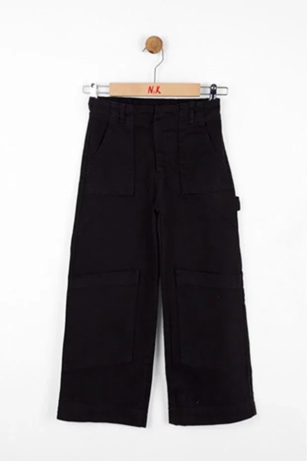 Детские брюки для девочек широкие Nk Kids, Black-17459