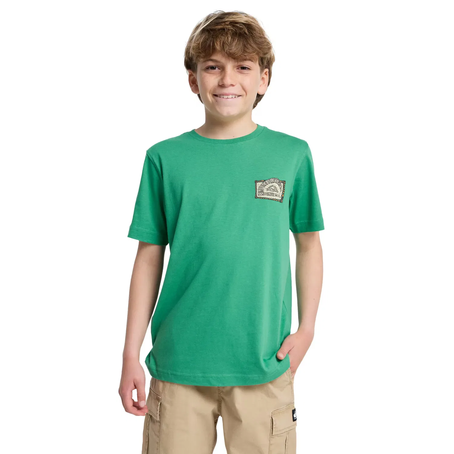 Детская футболка с коротким рукавом из хлопка Heritage Quiksilver, Verde