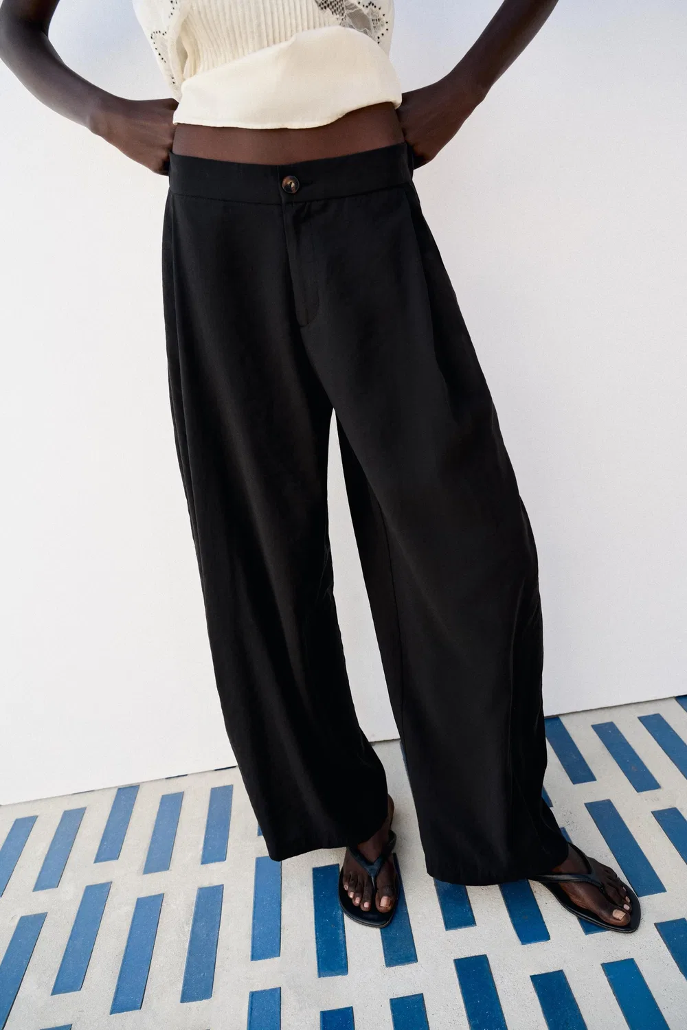 Свободные брюки-бочонки ZARA, Black — фото 2