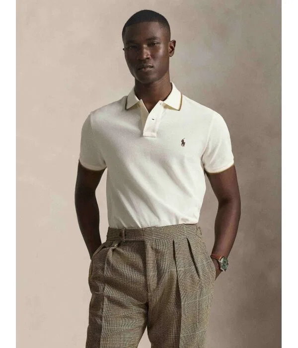 Мужское поло Custom Slim Fit Polo Ralph Lauren, Crema