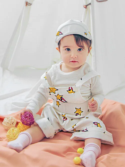 Детский комбинезон хлопковый с регулируемыми бретелями Delos BABYBLEE, Pink — фото 3