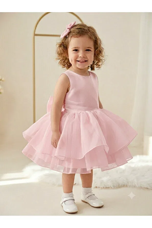 Детское платье для девочек из фатина Miraceta design girls' white layered tulle evening dress Mirace Styl, Pink
