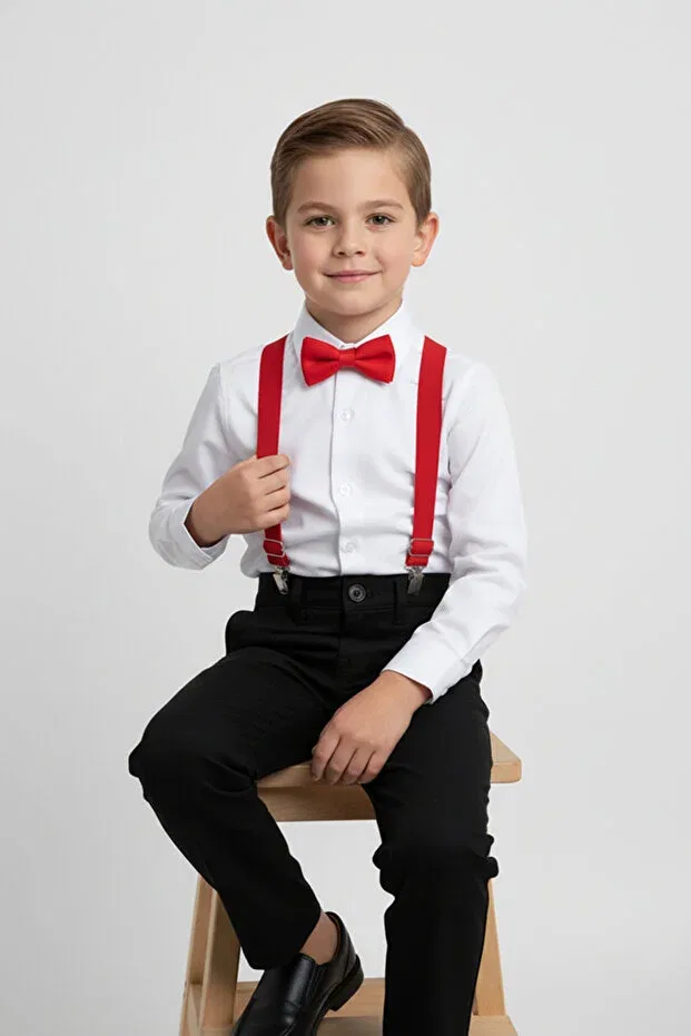 Детская рубашка с длинным рукавом Merdia Kids, Red — фото 3