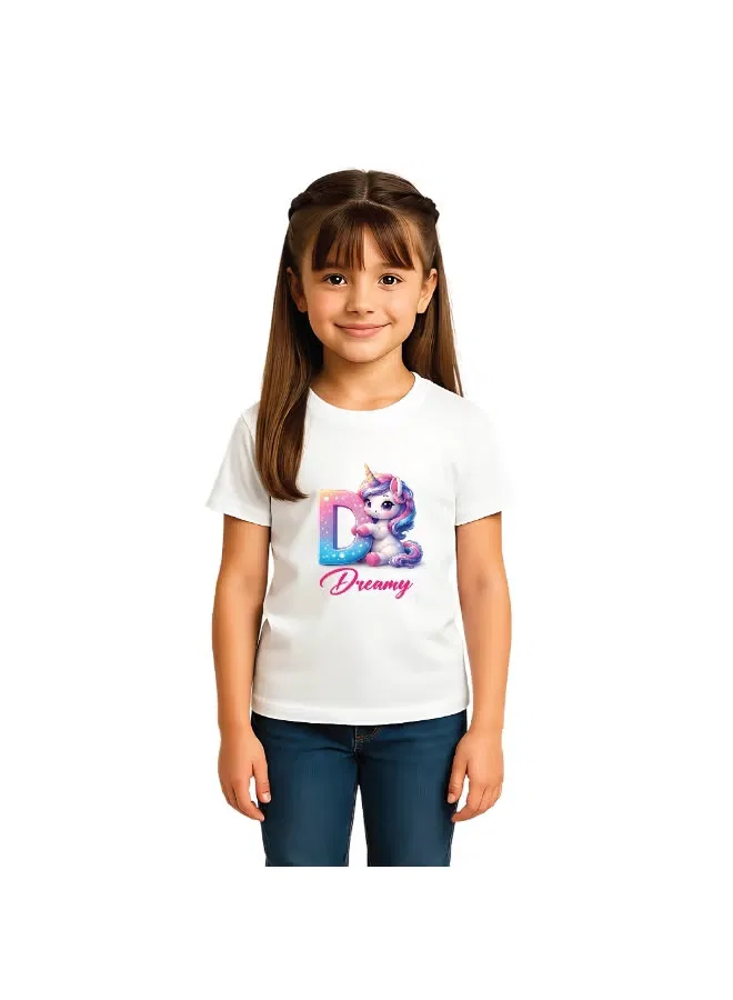 Printshop4Me Футболка с принтом алфавита единорогов, D