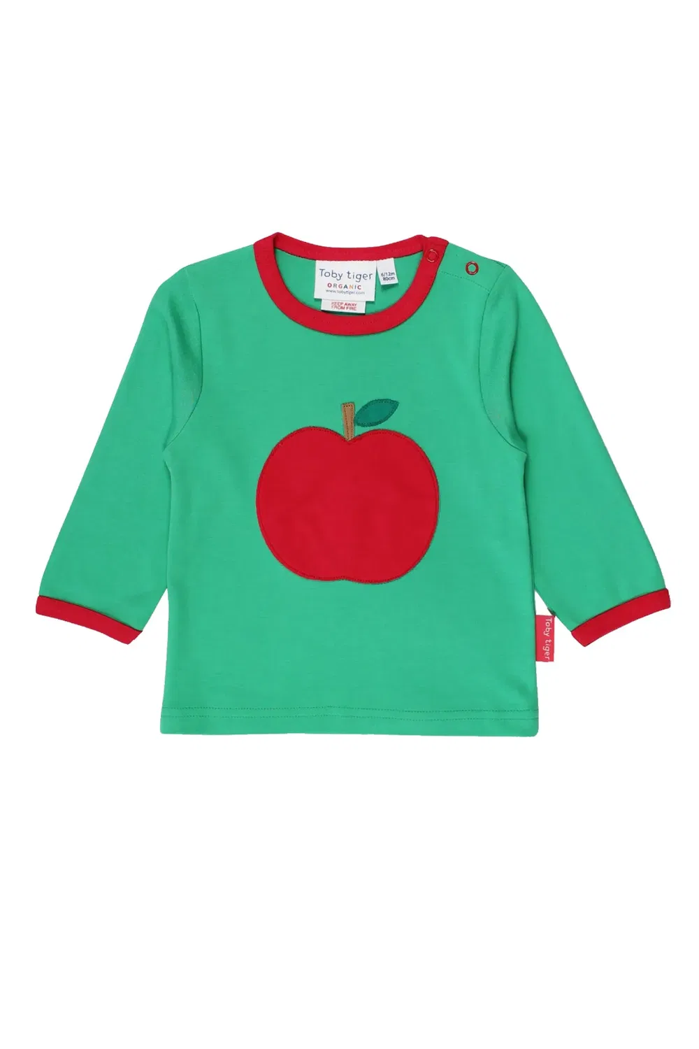 Детская футболка с длинным рукавом с аппликацией Apple Toby Tiger, Green