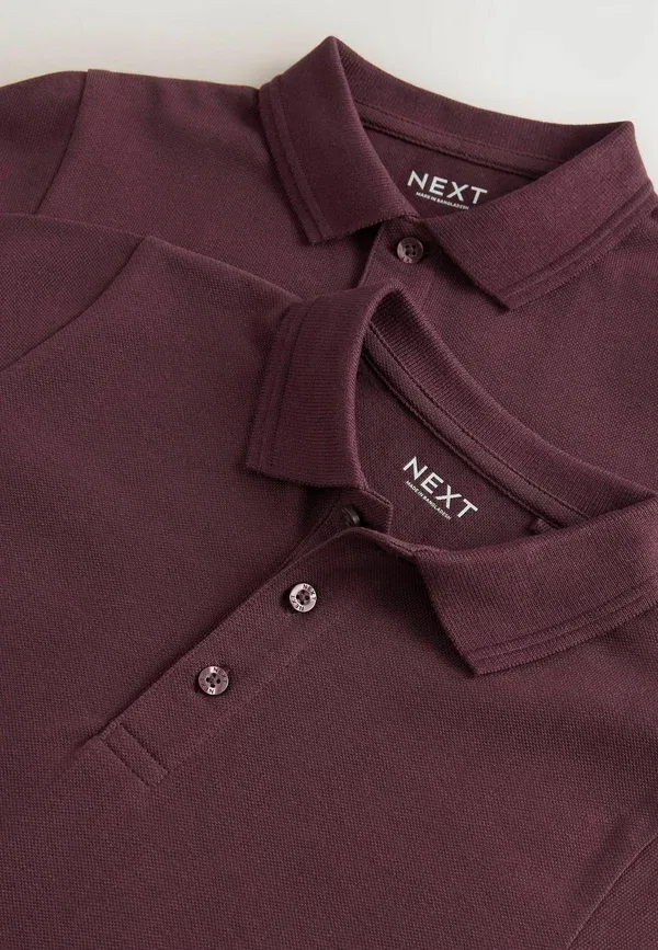 Поло, хлопок, Polo shirt Next, burgundy red, красный/бордовый — фото 3