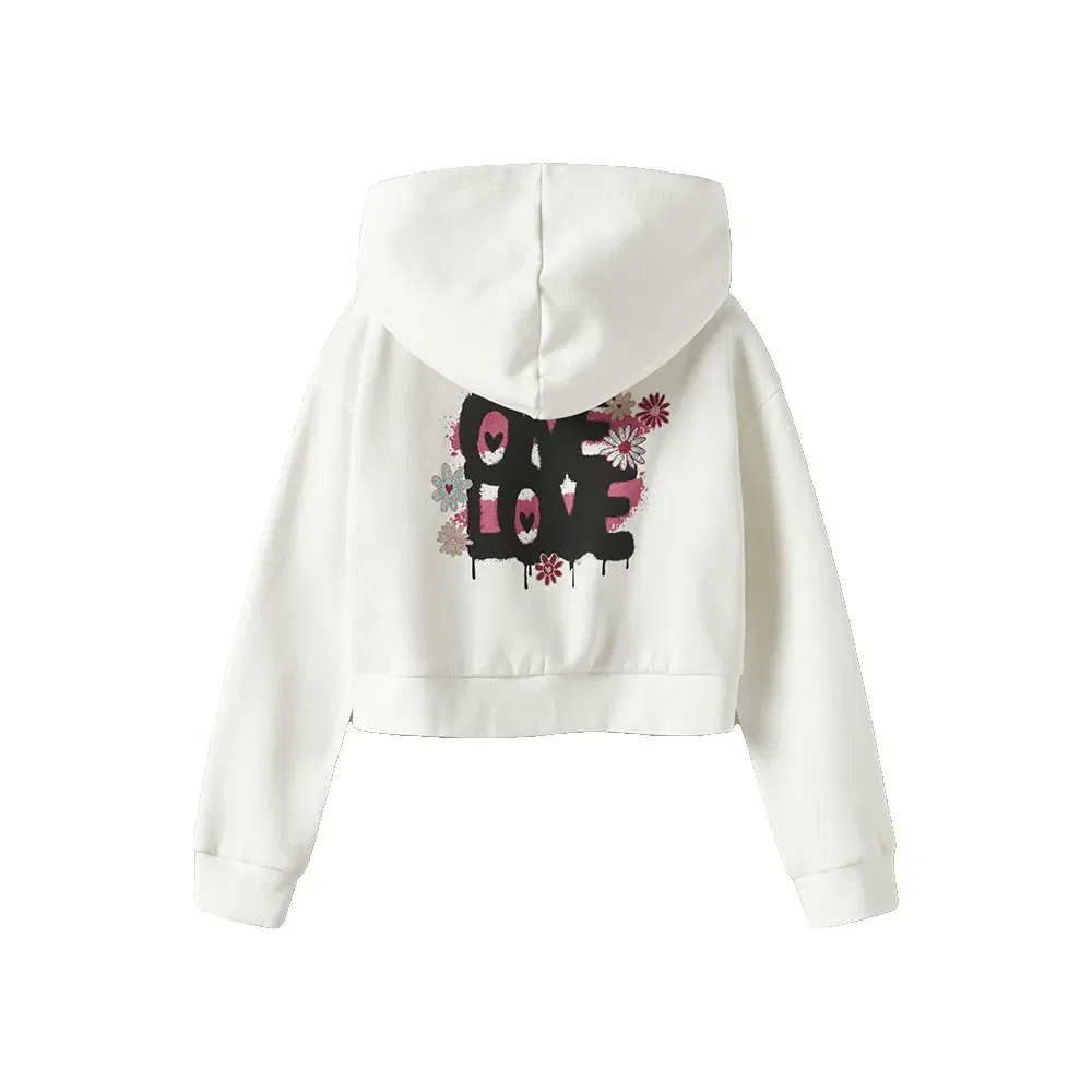 Худи свободного кроя Kory Crop Boxy Name It, белый — фото 2