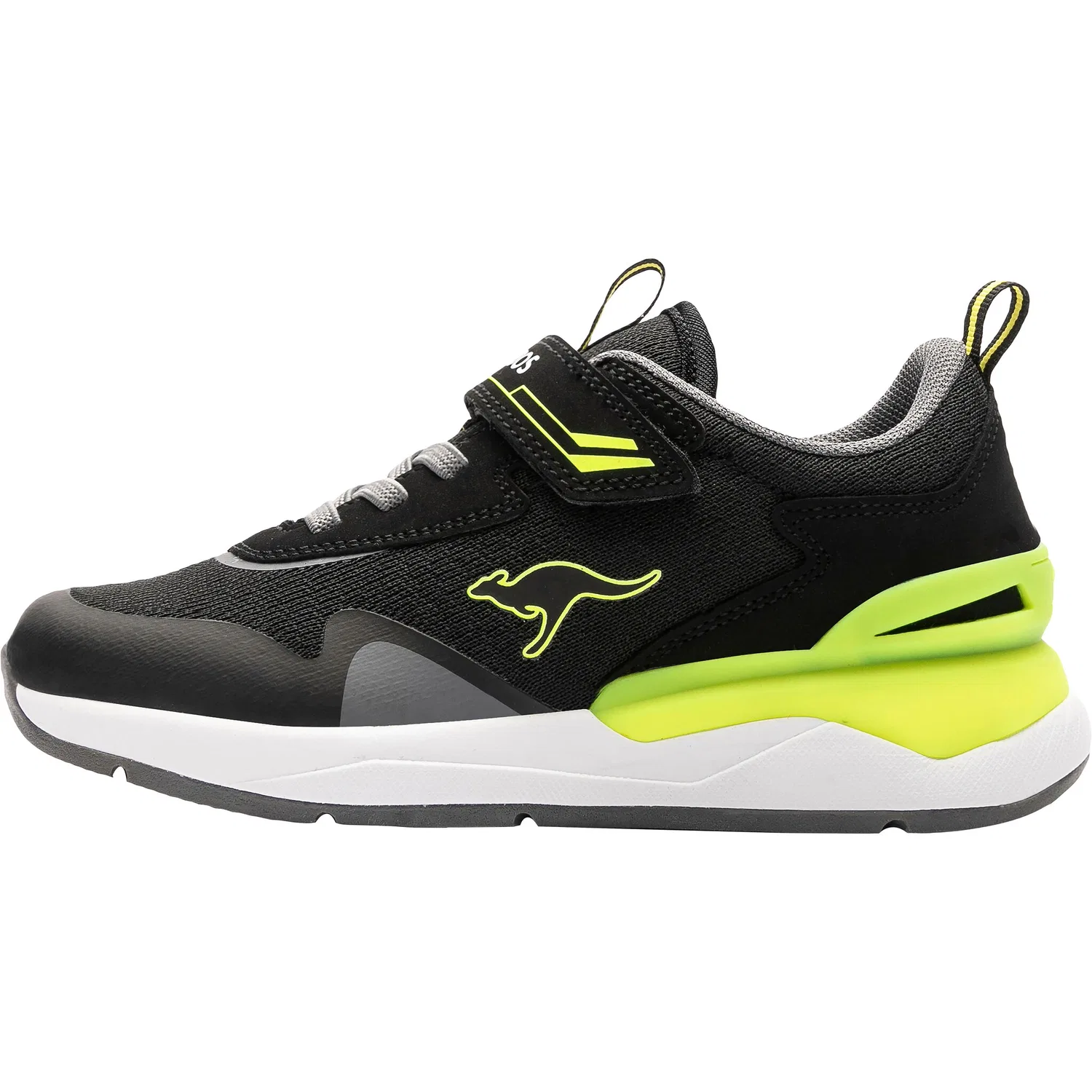 Детские кроссовки с липучкой KangaROOS KD-Gym EV, Black/Yellow — фото 2