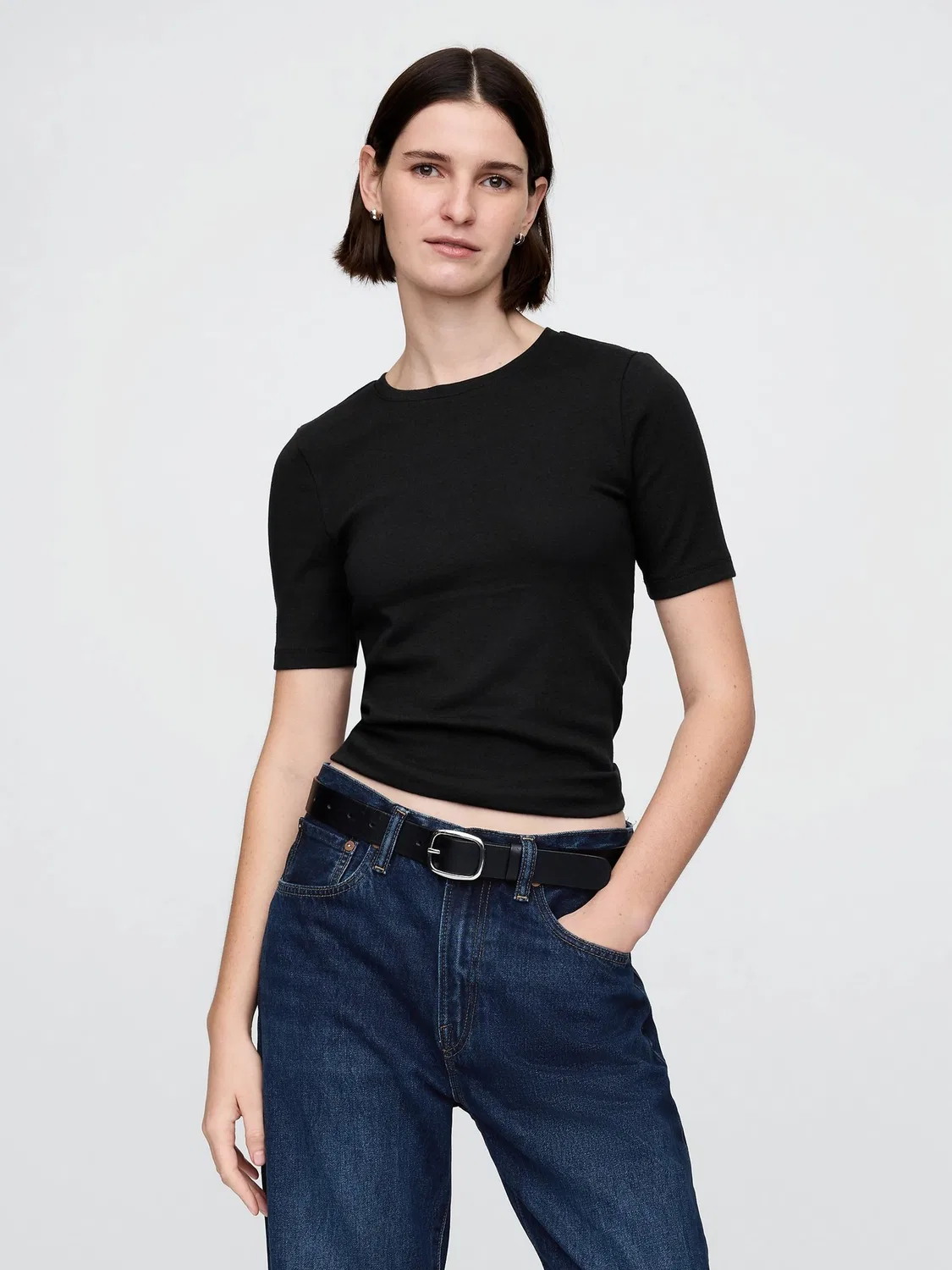 Футболка с круглым вырезом Gap Modern, черный
