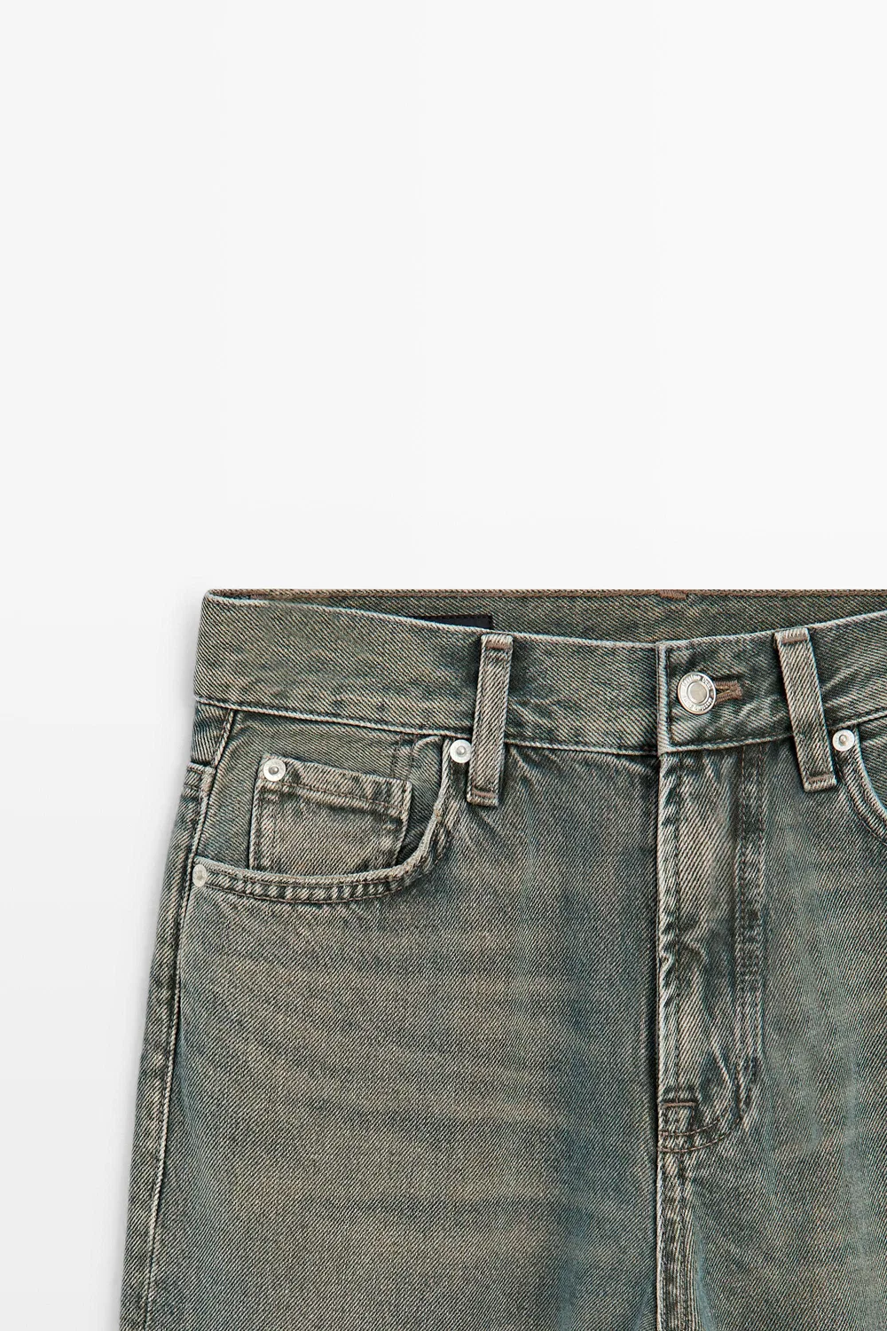 Джинсы Massimo Dutti High-Waist Straight-Leg, синий — фото 4