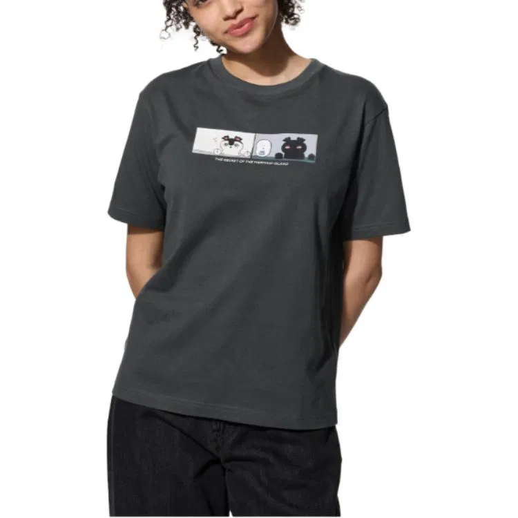 Женская футболка с принтом Chiikawa X UNIQLO, Dark Gray — фото 4