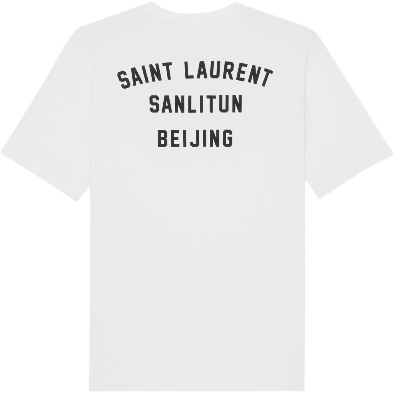 Футболка с круглым вырезом, свободного кроя, SAINT LAURENT, White