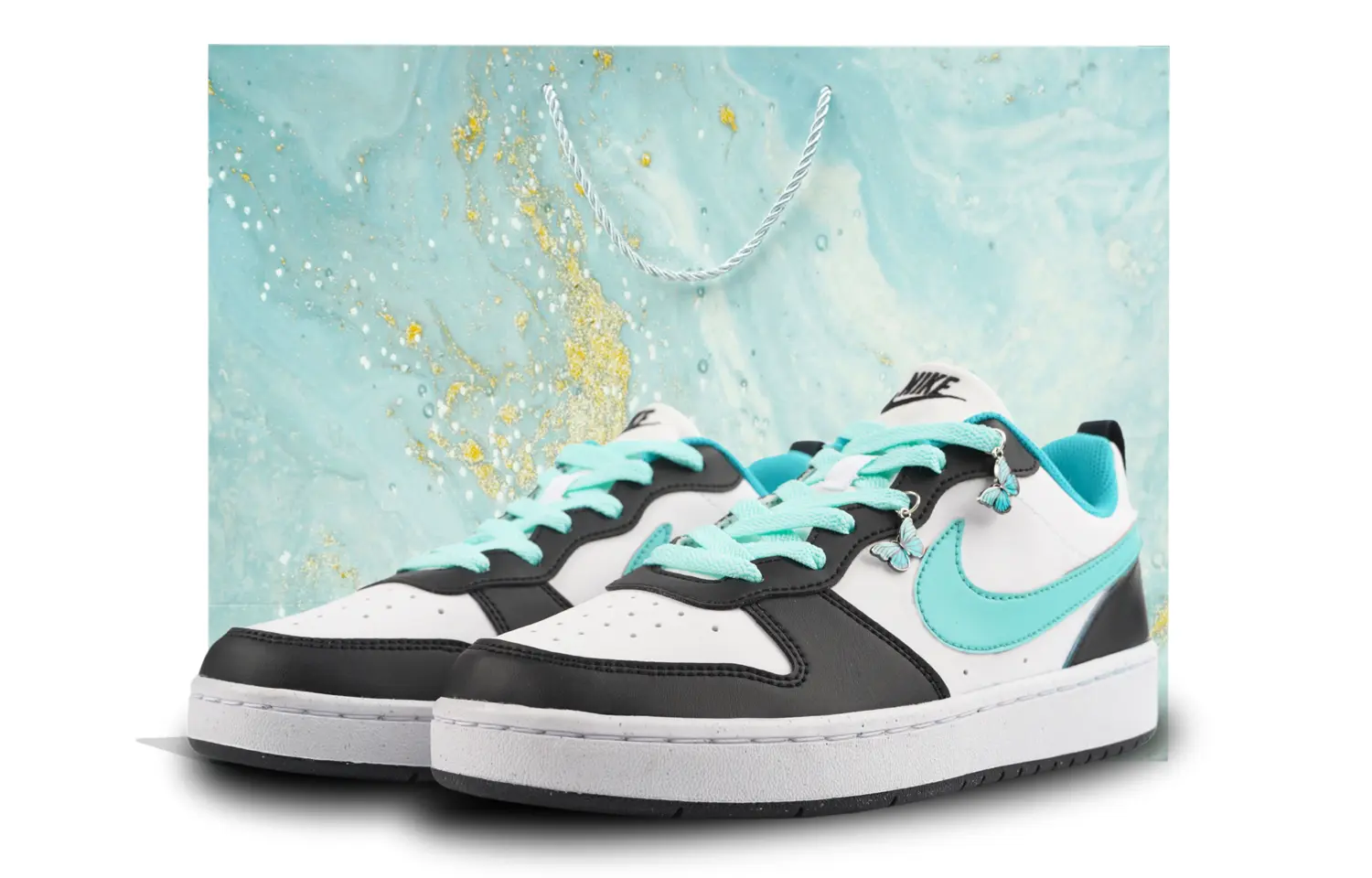 

Кроссовки Nike Court Borough Skateboarding Shoes Women's Low-top Black/Green, черный/зеленый