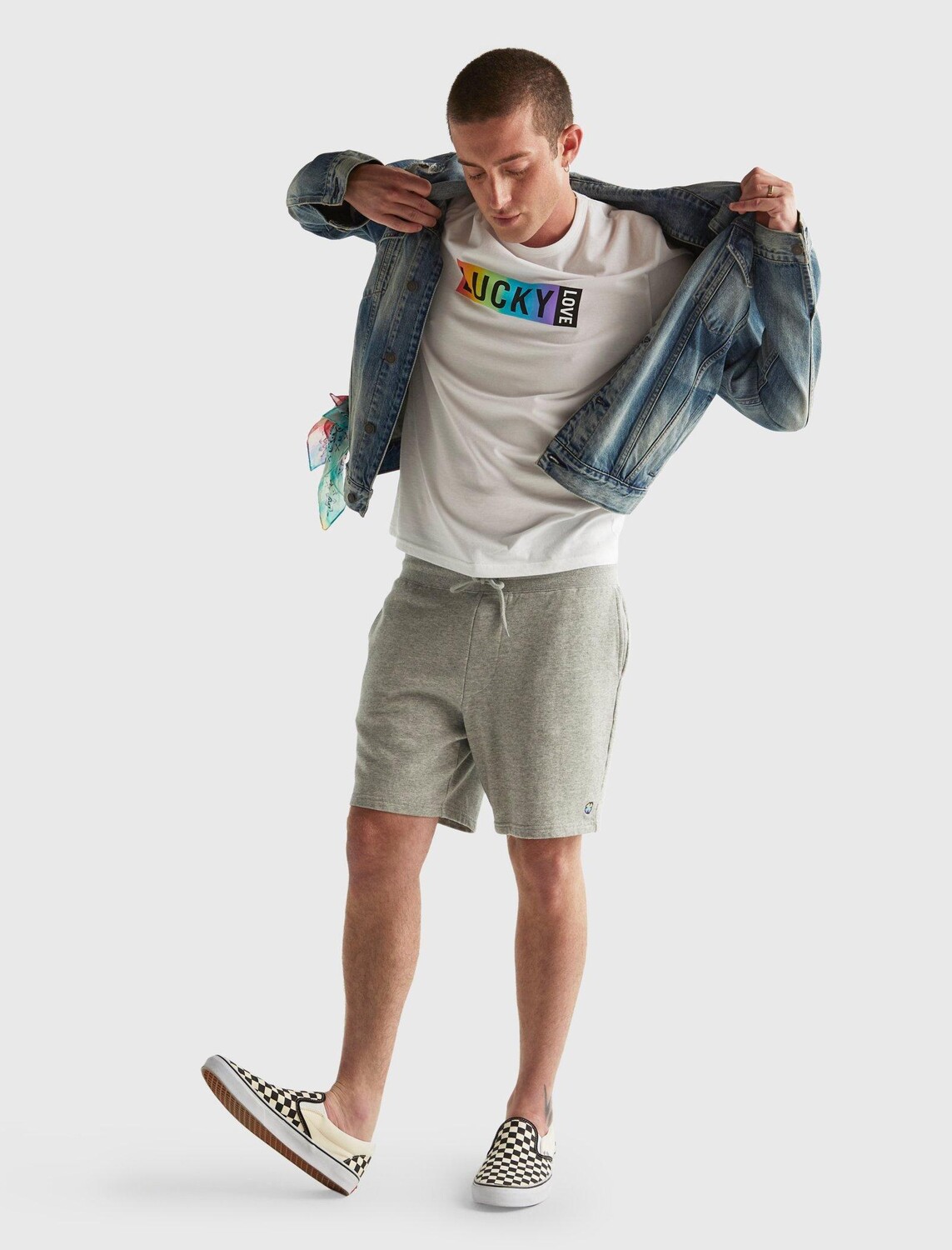 

Мужская футболка Lucky Brand Pride Lucky с логотипом, белый