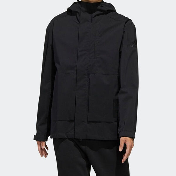 Куртка adidas Men's Hoodie Track Black Running Casual Windbreak Jackets, черный — фото 3