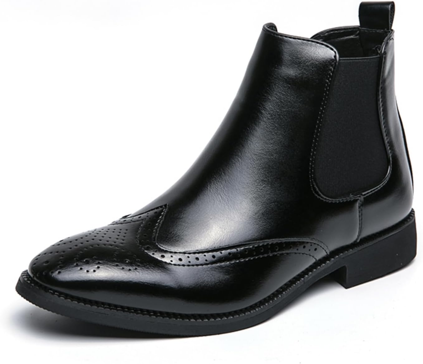 

Мужские коричневые кожаные ботинки Chelsea Aokisx, бродерская отделка - детализированные ботинки до щиколотки с теплой хлопковой подкладкой, стильные и удобные для зимы