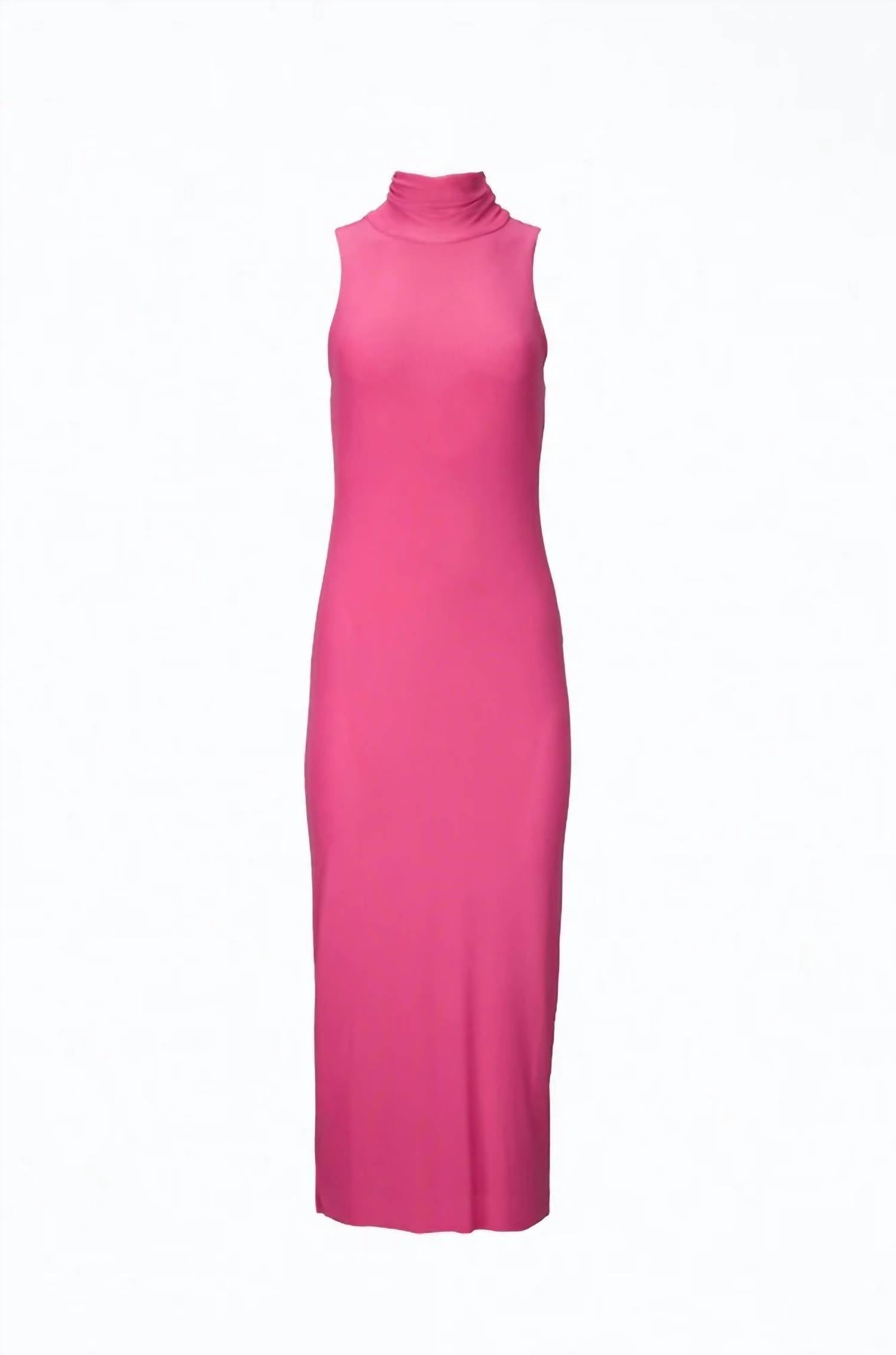 

Женское облегающее платье-водолазка Poste Stretch-Mesh Midi в цвете Azalea Pink AFRM