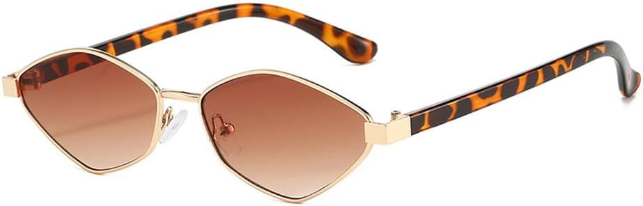 

Модные солнцезащитные очки «кошачий глаз» неправильной формы, ретро-стиль, прозрачные линзы цвета океана, защита от УФ-излучения UV400, трендовые мужские солнцезащитные очки небольшого размера TKKTLLT, Golden Tea Gradient