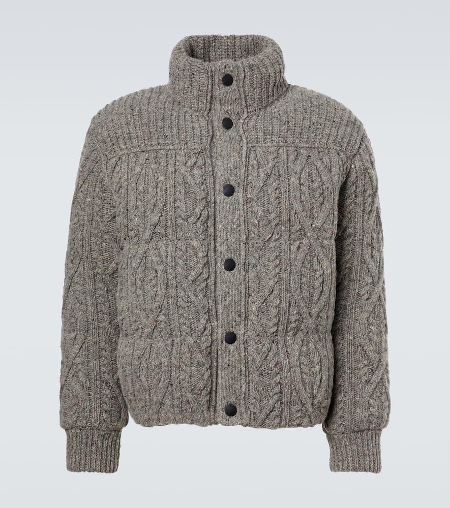 

Куртка Après Ski из верджин вули с наполнителем даун Moncler Grenoble, Light Gray Melange