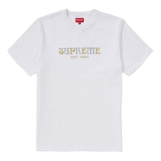 

Футболка fw18 nouveau logo tee white logo tee Supreme, белый
